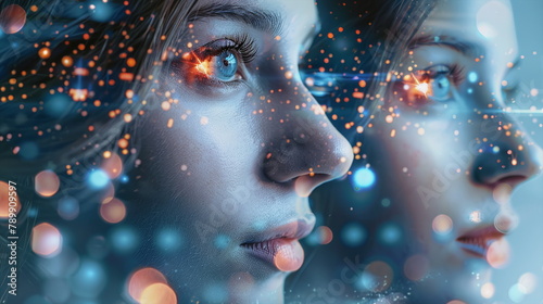 Symbol picture for artificial intelligence and digital twins