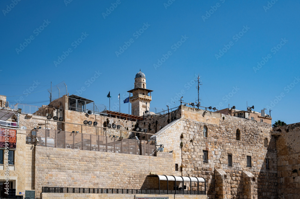 View on the landmarks of Jerusalem Old City,