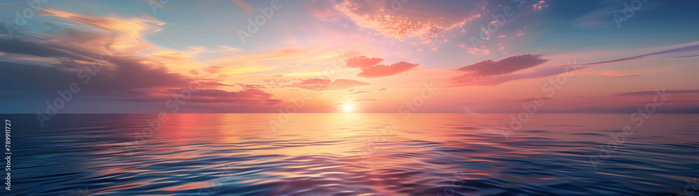 Sunset over the lake background - Ai Generated