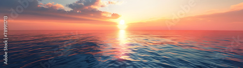Sunset over the lake background - Ai Generated