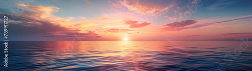 Sunset over the lake background - Ai Generated © Muhammad