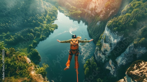 A captivating banner evoking the thrill of adventure during vacation travel time, with images of adrenaline pumping activities such as bungee jumping, skydiving travel agencies adventure bloggers