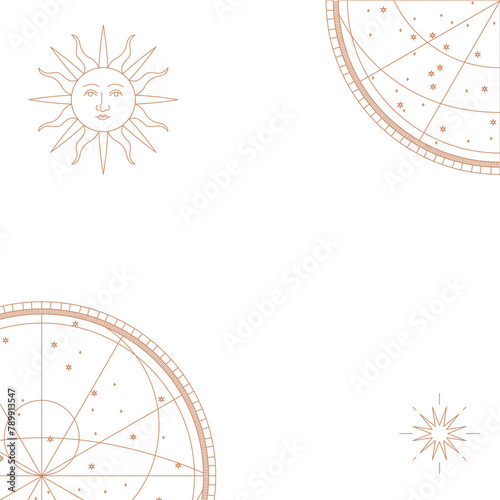 Wallpaper Mural Png antique sun with face transparent with astrological star orbit map Torontodigital.ca