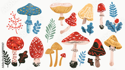 Lucky mushrooms fly agarics ornaments for Christmas h © RedFish