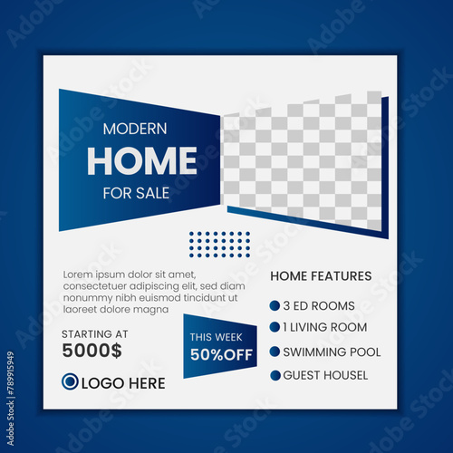 real estate ad banner social media post design 