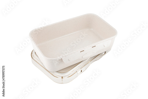 plastic transparent food container isolated on white background