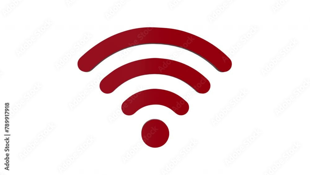 Wifi 3d icon animation on white background. 4K Wifi 3d icon animation on white background. 4K