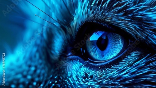 Detailed shot of blue fox eye.