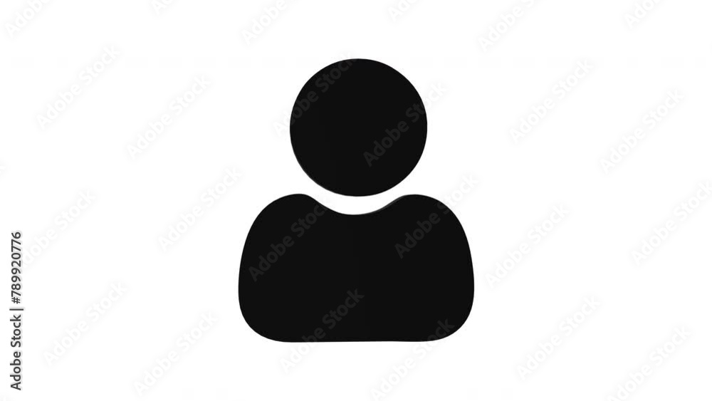 Person icon 3d animation on white background. 4K Person icon 3d animation on white background. 4K