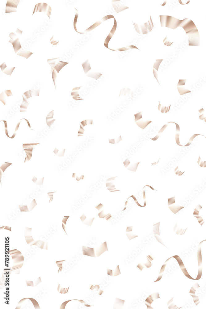 Png rose gold ribbons 3D border on transparent background for birthday celebration