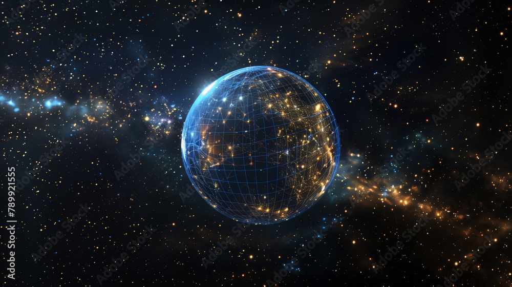 Communication technology Global world network background