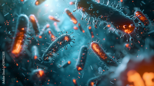 Pathogenic bacteria background, photo