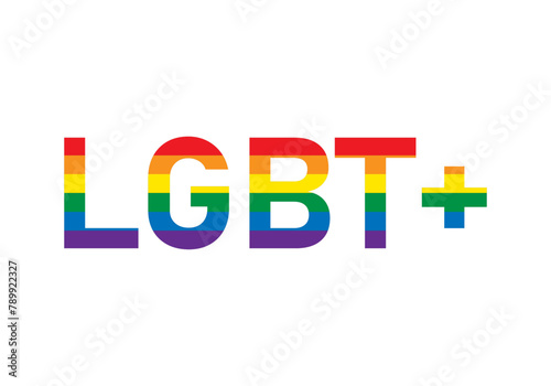 Siglas LGBT+ con la bandera del orgullo.