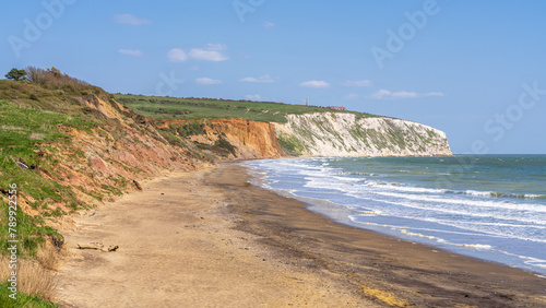 The Channel Coast near Yaverland, Isle of Wight, UK