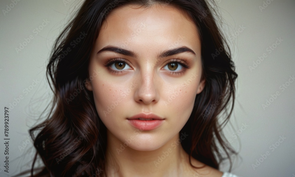 photograph beautiful woman is touching her face photograph beautiful woman is touching her face