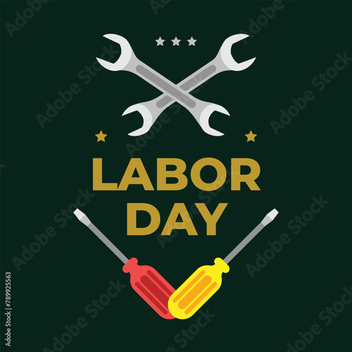 labour day logo design vector template