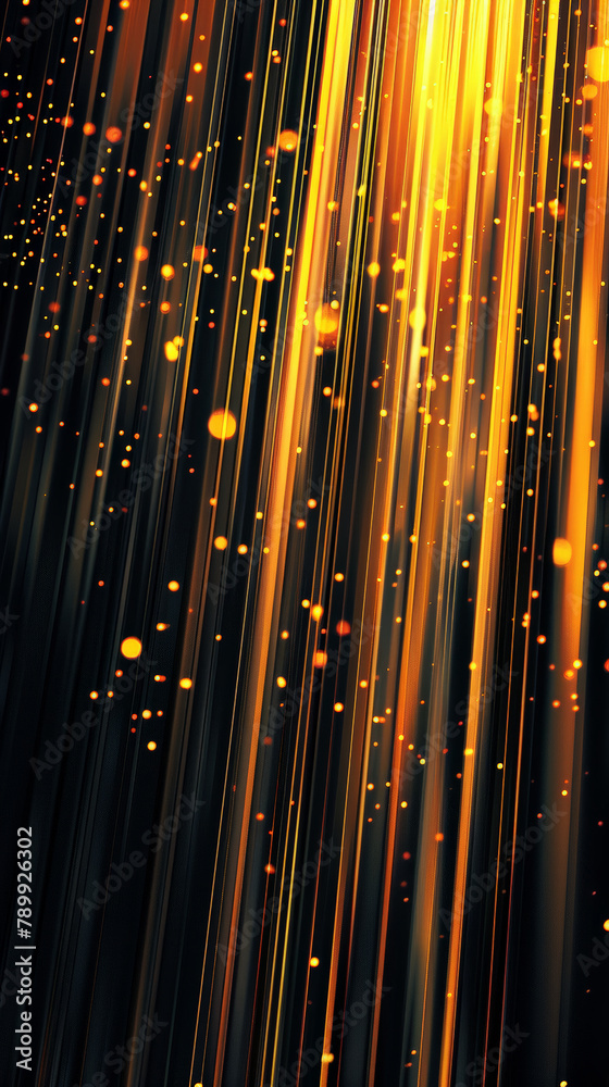 Obraz premium Dynamic Fusion: Black & Orange Abstract with Vibrant Movement. Generative AI