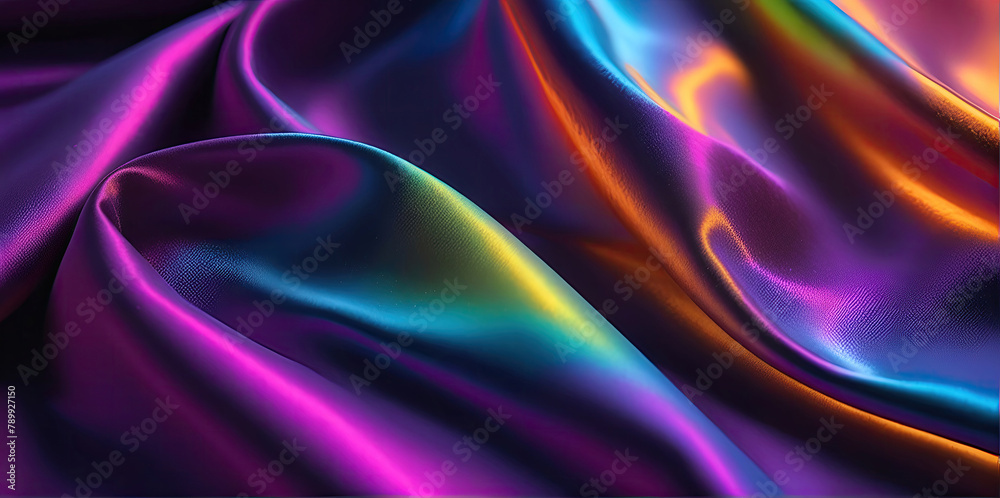 Obraz premium silk satin with a color gradient abstract background that highlights the drapery, folds, and shiny.