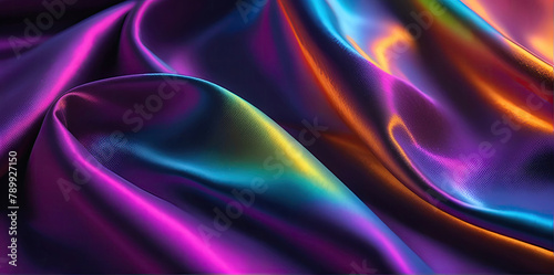 silk satin with a color gradient abstract background that highlights the drapery, folds, and shiny.