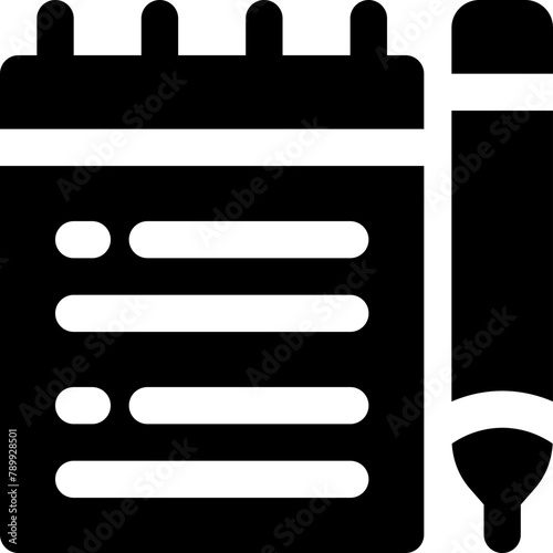 notebook icon. vector glyph icon for your website, mobile, presentation, and logo design.