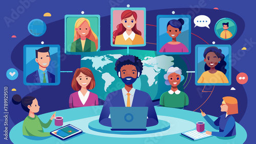 Professional Avatar Virtual Meetup Vector Design for Conferences
