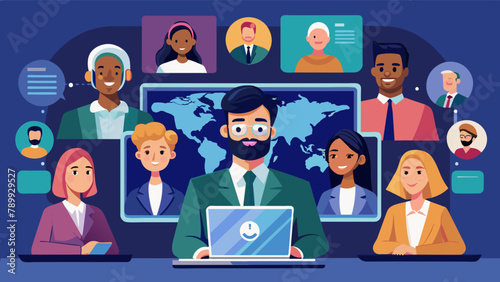 Professional Avatar Virtual Meetup Vector Design for Conferences