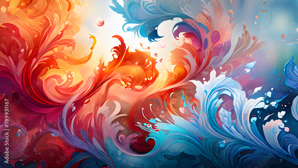 Abstract background with swirls and spots of paint. Abstract background with swirls and spots of paint.