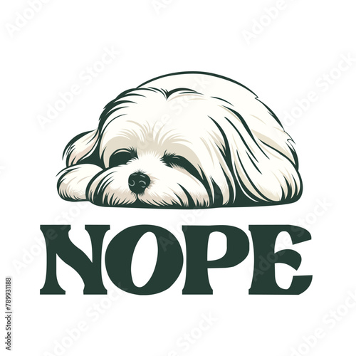 Maltese nope T-shirt Design vector