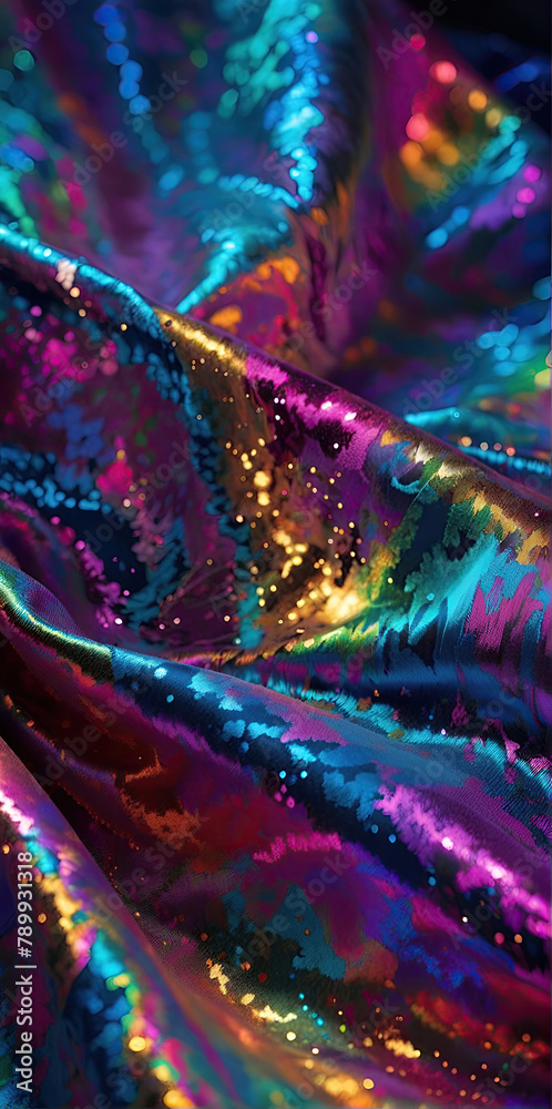 silk satin with a color gradient abstract background that highlights the drapery, folds, and shiny.