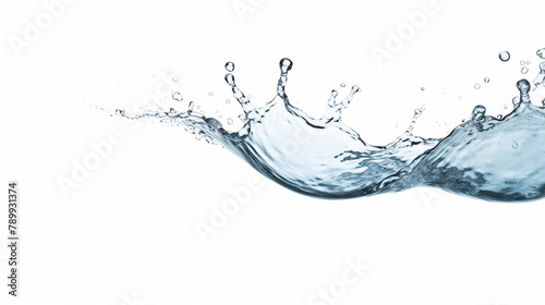 Clear Water making splashes on white background