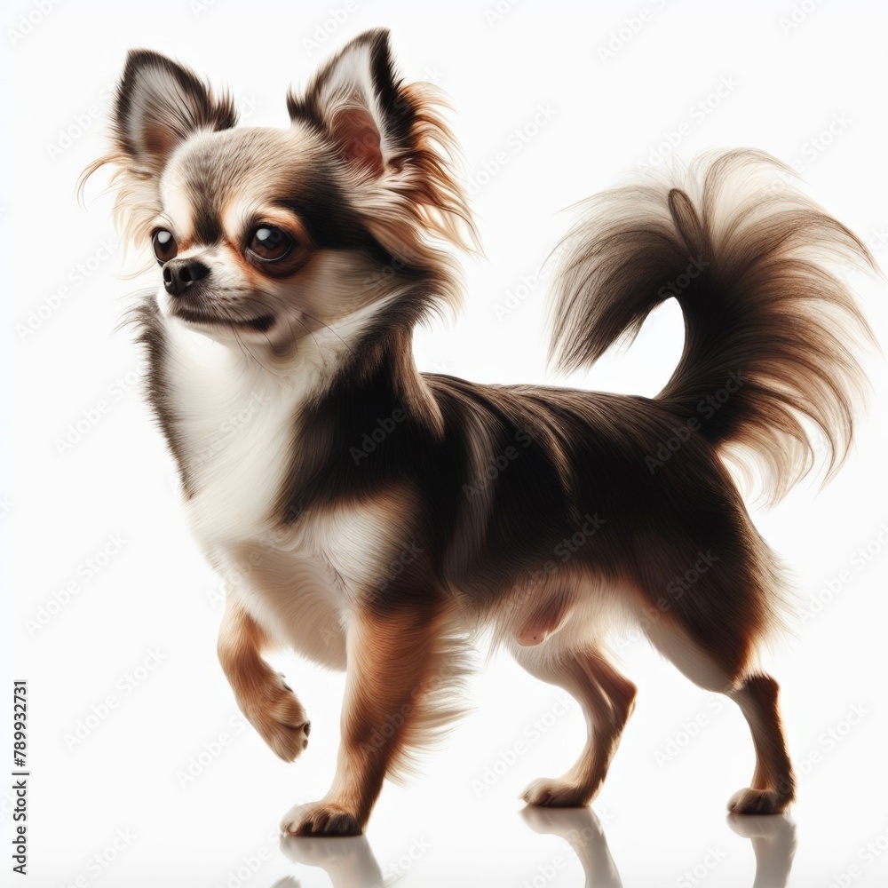 Image of isolated chihuahua against pure white background, ideal for presentations
