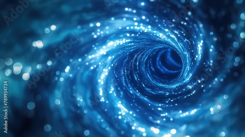 A swirling vortex of binary code creating a tunnel effect in cyberspace