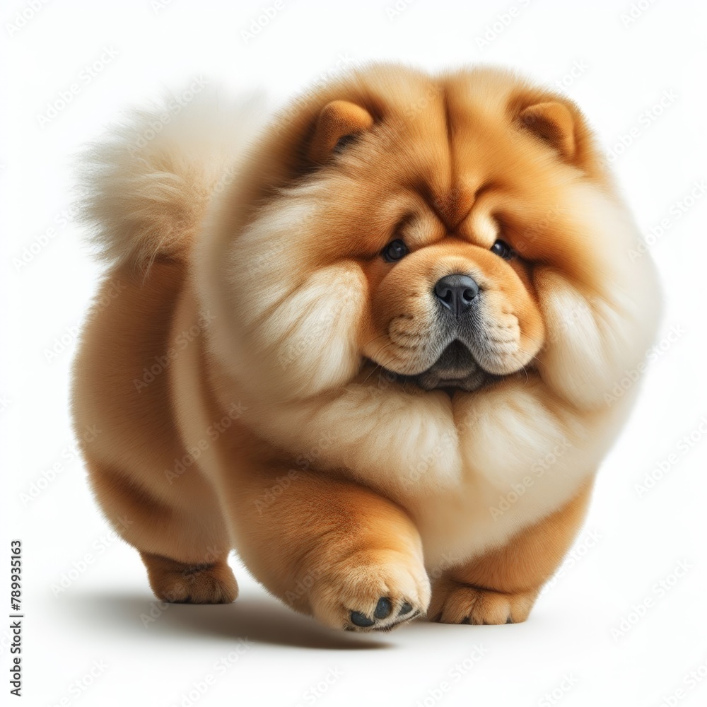 Image of isolated chow chow against pure white background, ideal for presentations
