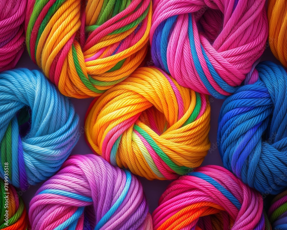 Abstract 3D image of colorful yarn - 5