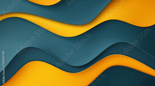 corporate background, copy space, Organic Layouts style, clean and clear, deep gradient Golden Yellow and Prussian Blue scheme