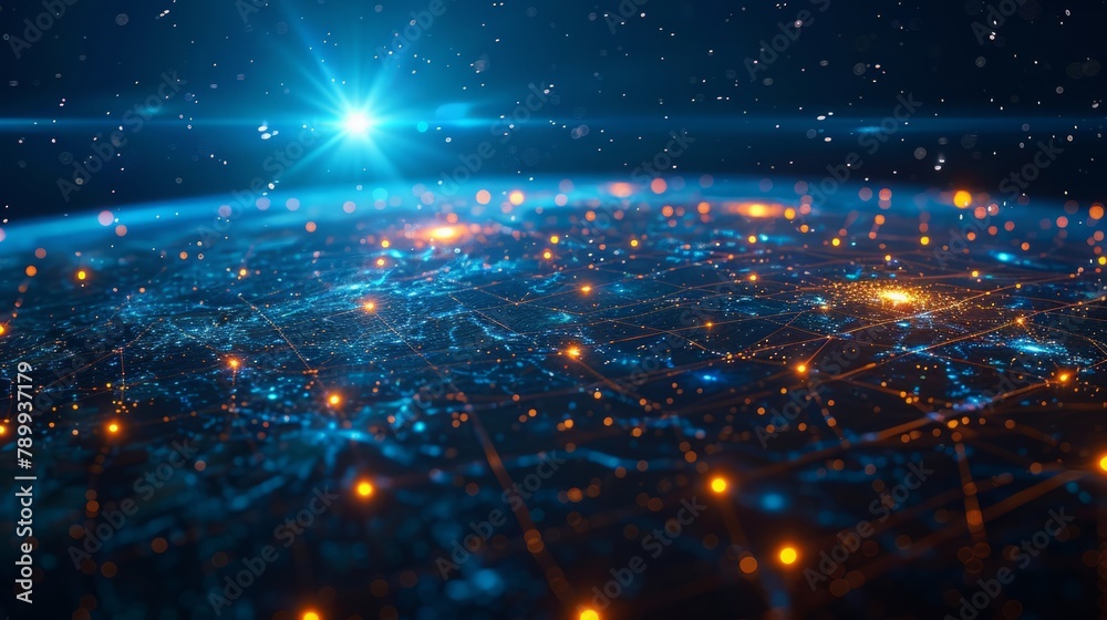 Earth with clouds, dark space with stars, connectivity, environmental protection, communication, networking, visualization, iot, blockchain, Earth Earth with clouds, dark space with stars, connectivity, environmental protection, communication, networking, visualization, iot, blockchain, Earth