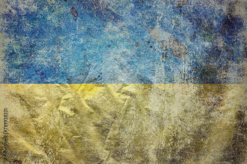 Flag of Ukraine retro background texture © photolink
