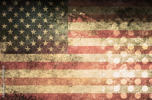 Grunge USA Flag background texture © photolink