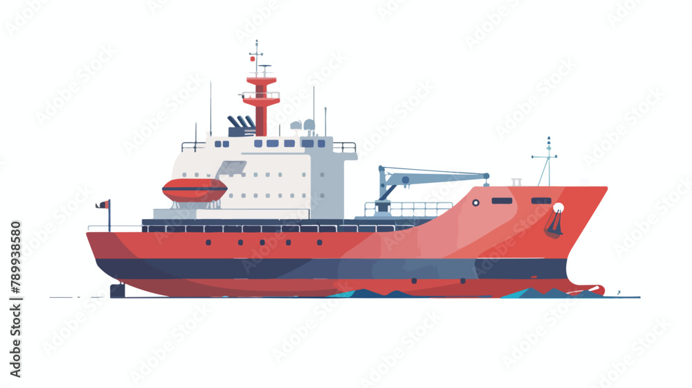 Roro carrier ship isolated. Vector flat style illustr