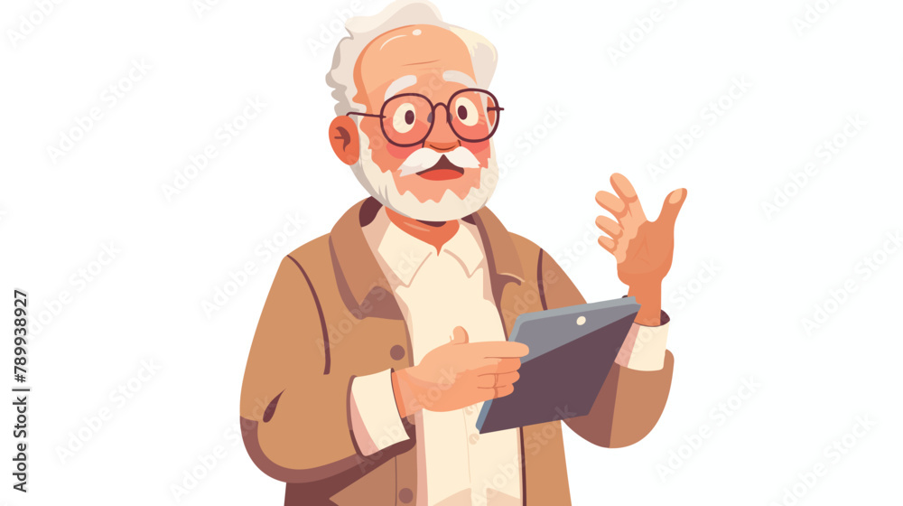 Senior man with tablet pc computer. senior man is sho