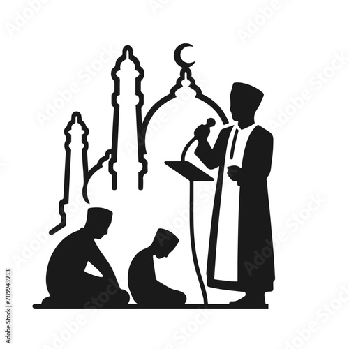 Islamic vector silhouette isolated on white background