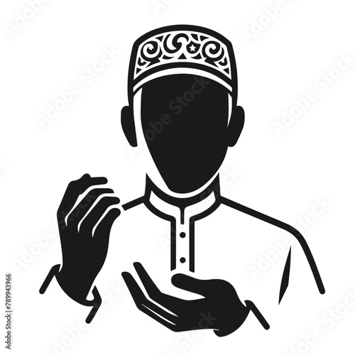 Muslim vector silhouette isolated on white background