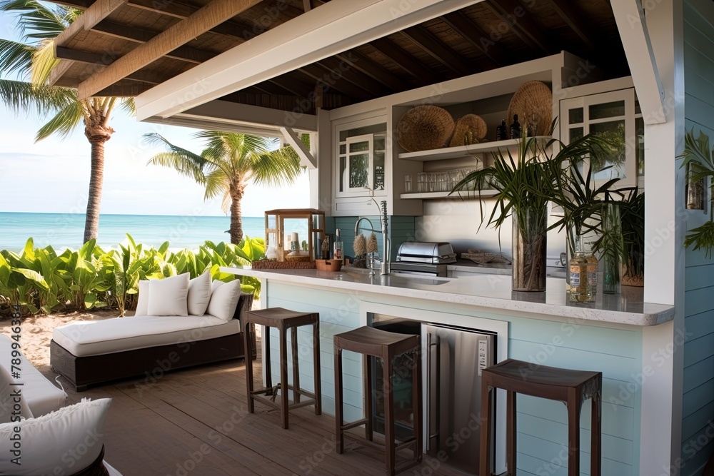 Fototapeta premium Weatherproof Coastal Kitchen: Durable Design for a Beach Shack Aesthetic