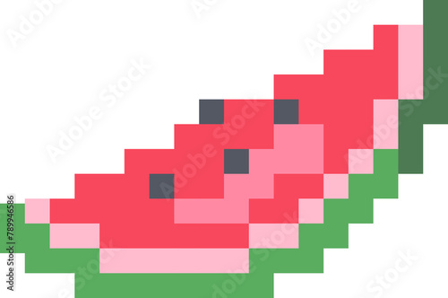 Watermelon cartoon icon in pixel style