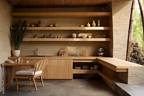 Bamboo Beautification  Contemporary Monastery Kitchen Meditation Corner Inspiration