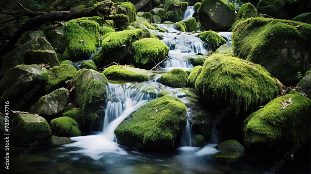 waterfall in the forest. waterfall in the forest.