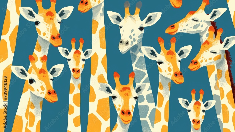 A raster graphic featuring a stylish giraffe pattern seamlessly incorporated