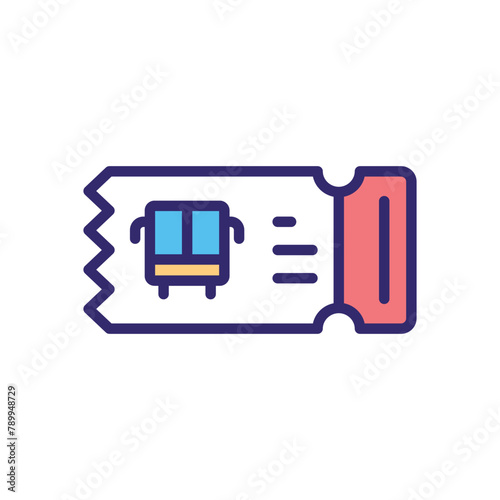 Bus Ticket vector icon