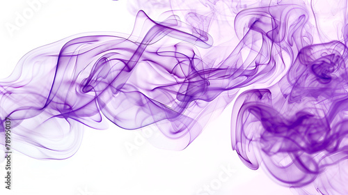 Colourful smoke background, art, magic explosion ,Moving violet flames and smoke ,Powder explosion. Closeup of a purple dust particle explosion isolated on white. Abstract background. 