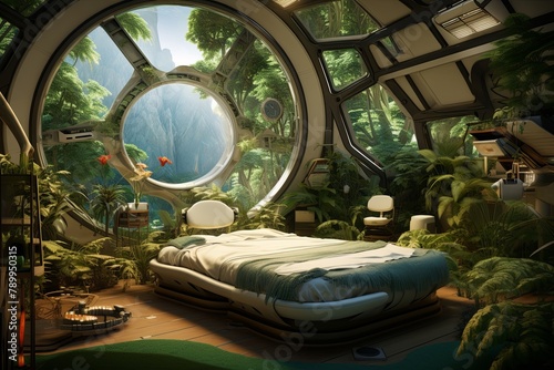 Futuristic Biodome Bedroom Ideas: Virtual Reality Exercise Corner & Green Energy Sources Spruce Up